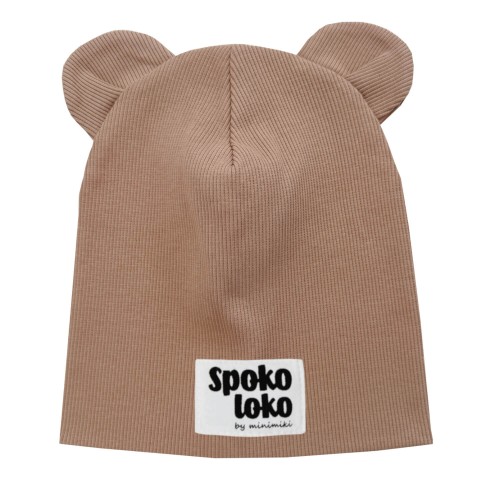 Czapka podwójna z uszkami cappuccino spoko loko Minimiki