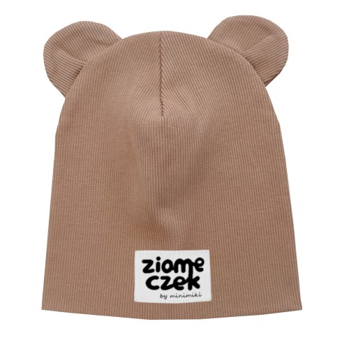 Czapka podwójna z uszkami cappuccino ziomeczek Minimiki
