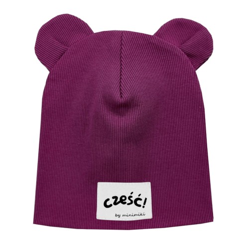 Czapka podwójna z uszkami magenta czesc Minimiki.jpg