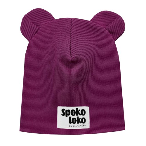 Czapka podwójna z uszkami magenta spoko loko Minimiki
