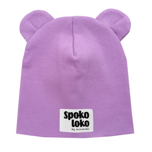 Czapka podwójna z uszkami krokus spoko loko Minimiki