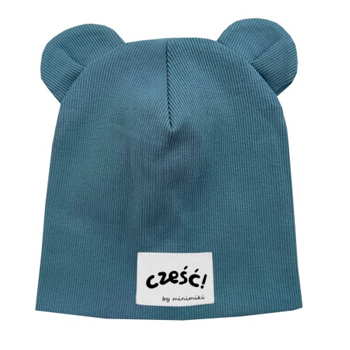 Czapka podwójna z uszkami arctic blue czesc Minimiki