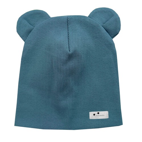 Czapka podwójna z uszkami arctic blue logo Minimiki