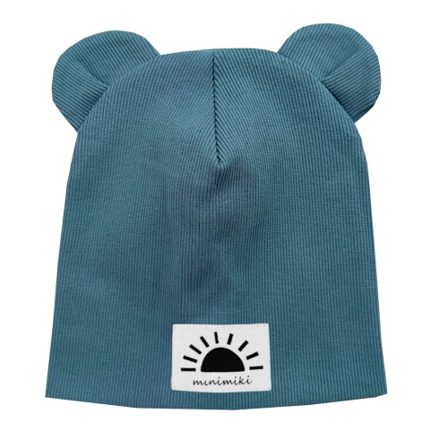 Czapka podwójna z uszkami arctic blue słoneczko Minimiki