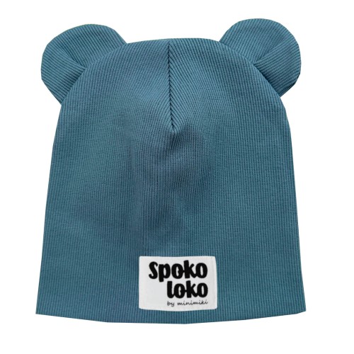 Czapka podwójna z uszkami arctic blue spoko loko Minimiki