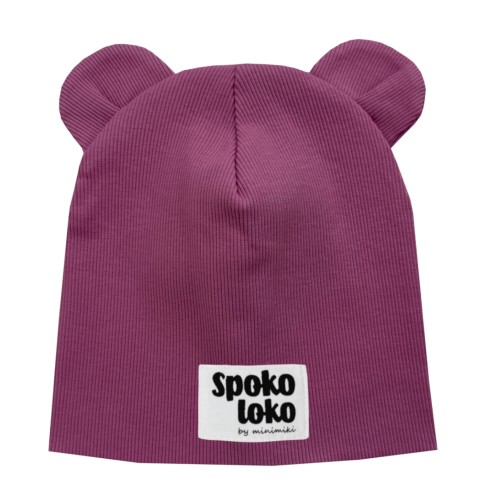 Czapka podwójna z uszkami wrzos spoko loko Minimiki