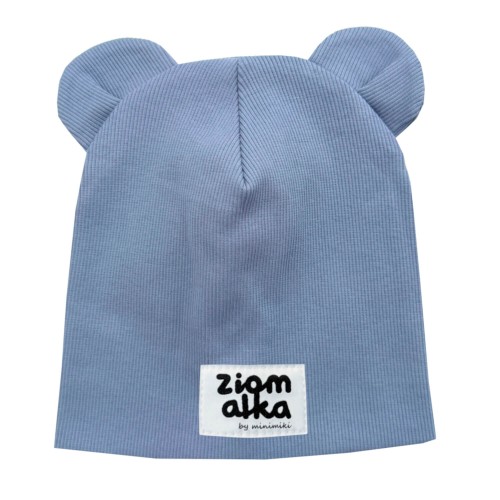 Czapka podwójna z uszkami vintage blue ziomalka Minimiki