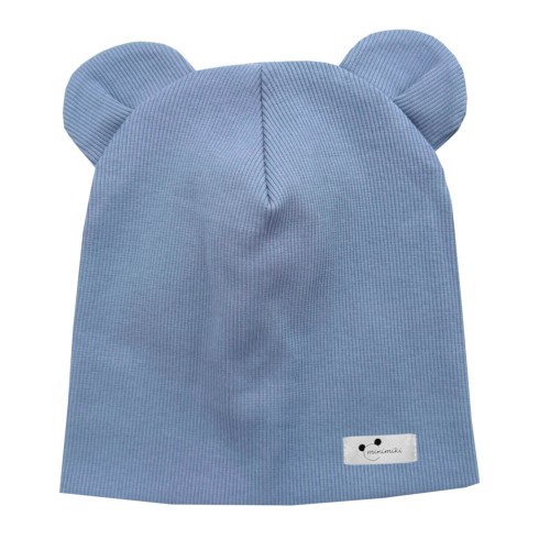 Czapka podwójna z uszkami vintage blue logo Minimiki