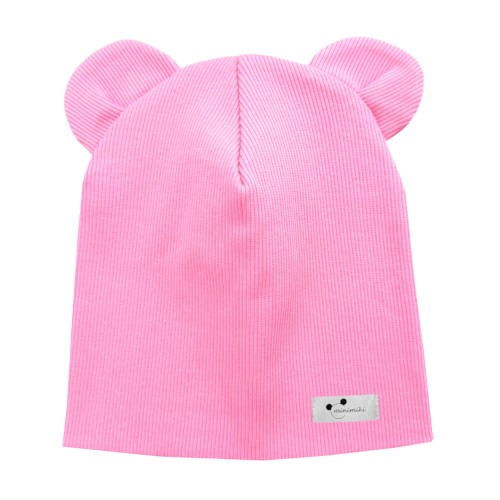 Czapka podwójna z uszkami light pink ziomalka logo Minimiki