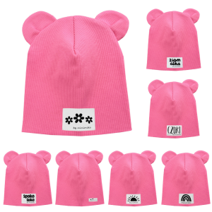 Candy pink czapka podwójna z uszkami - Czort, Ziomeczek i inne metki