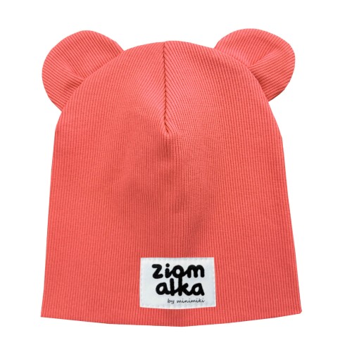 Czapka podwójna z uszkami summer coral ziomalka Minimiki