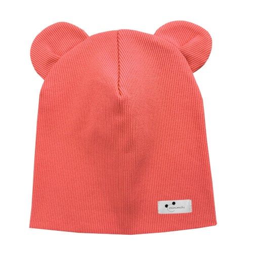 Czapka podwójna z uszkami summer coral logo Minimiki