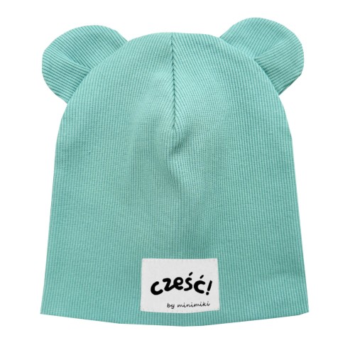 Czapka podwójna z uszkami aqua czesc Minimiki
