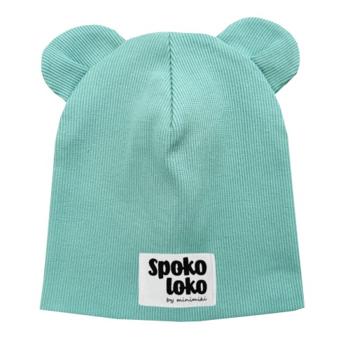 Czapka podwójna z uszkami aqua spoko loko Minimiki