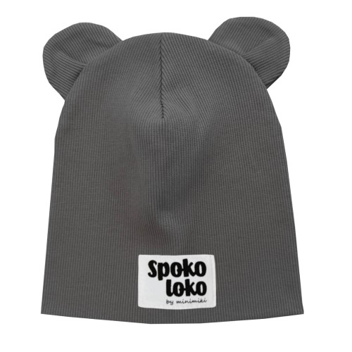 Czapka podwójna z uszkami stone spoko loko Minimiki
