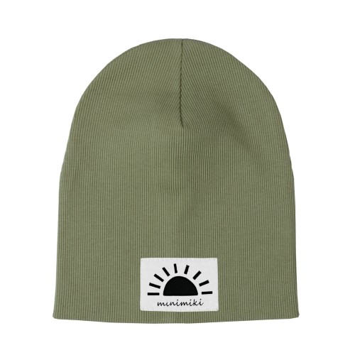 Czapka podwojna prazkowana Minimiki khaki  zachod slonca