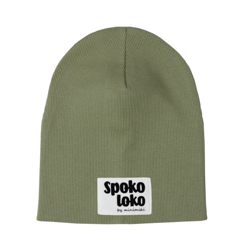 Czapka podwojna prazkowana Minimiki khaki spoko loko