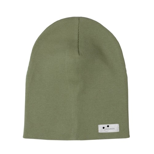 Czapka podwojna prazkowana Minimiki khaki logo