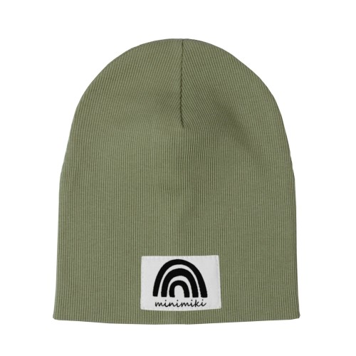 Czapka podwojna prazkowana Minimiki khaki  tecza