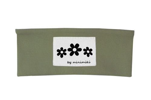 Opaska dziecica Minimiki khaki kwiatki