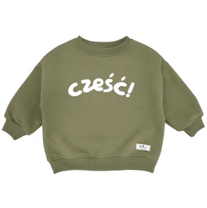  Ocieplana bluza dziecięca oversize Cześć khaki