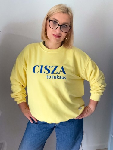 Damska bluza oversize bananowa Cisza to luksus
