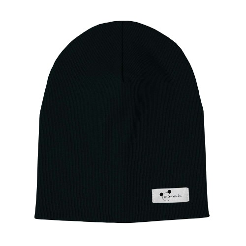 Czapka podwójna prążek czarna Minimiki