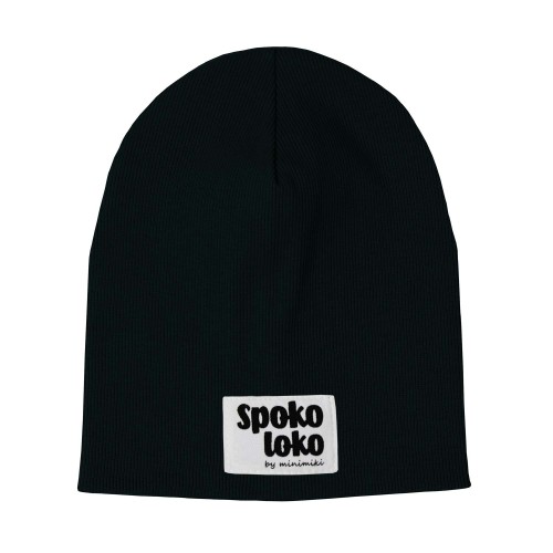 Czapka podwójna prążek czarna Spoko loko