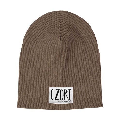 Czapka podwójna prążek szarobrązowa Czort