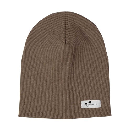 Czapka podwójna prążek szarobrązowa Minimiki