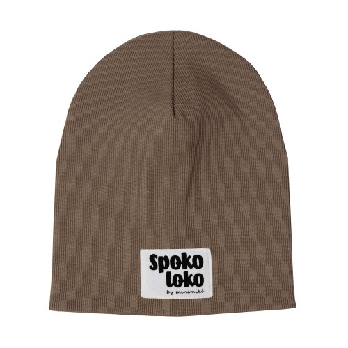 Czapka podwójna prążek szarobrązowa Spoko loko