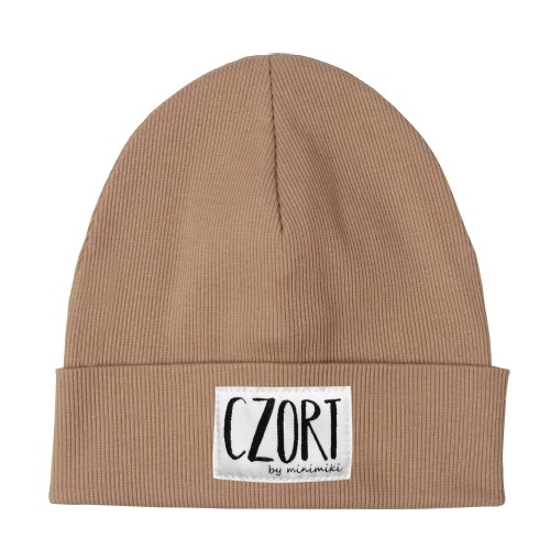 Czapka beanie prążek cappuccino Czort