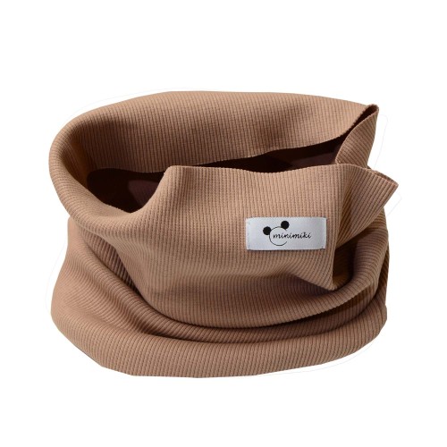 Cienki komin dziecięcy prążek cappuccino