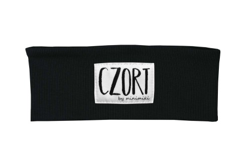 Opaska prążkowana chłopięca czarna Czort