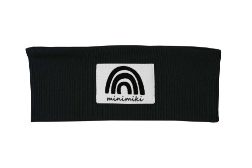 Opaska prążkowana chłopięca czarna Minimiki