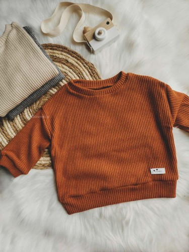 Sweterek dziecięcy oversize rudy
