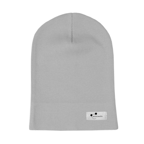 Cienka czapka prążkowana Minimiki szara