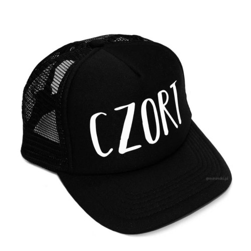 Czapka z daszkiem dziecięca Minimiki Czort czarna