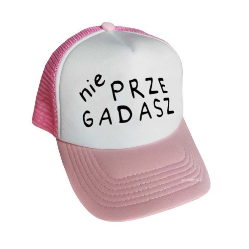 Czapka z daszkiem dziecięca Minimiki Nie Przegadasz różowa