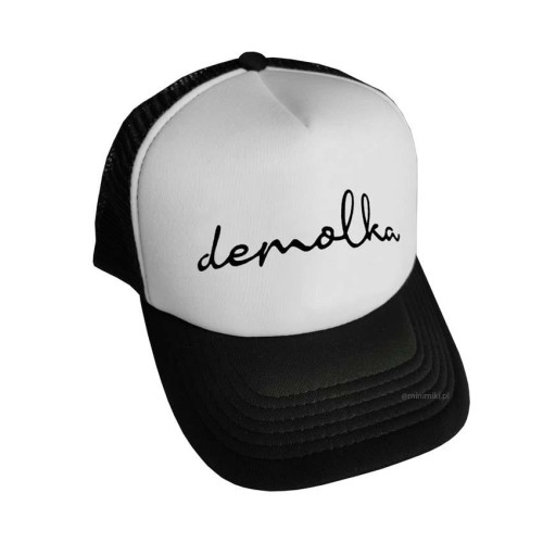 Czapka z daszkiem dziecięca Minimiki Demolka czarno-biała