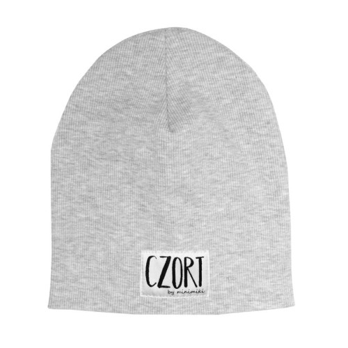 Podwójna czapka dziecięca Minimiki szary melanż Czort