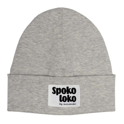 Czapka dziecięca beanie Minimiki melanż ecru Spoko loko