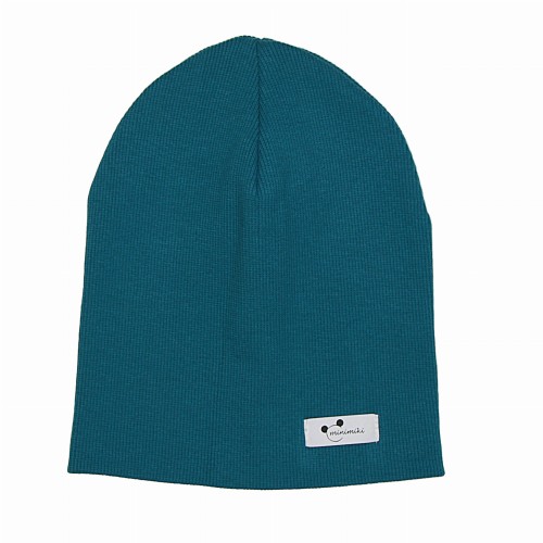 Czapka prążkowana podwójna niebieski denim aw21