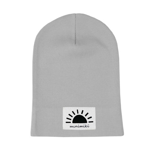 Cienka czapka prążek na wiosnę Minimiki szara zachód słońca