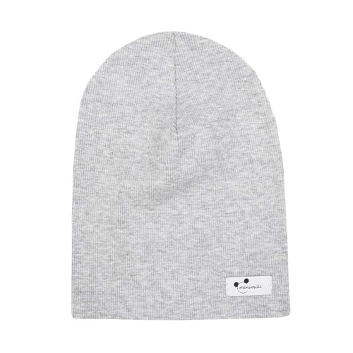 Cienka czapka dziecięca Minimiki prążek szary melanż