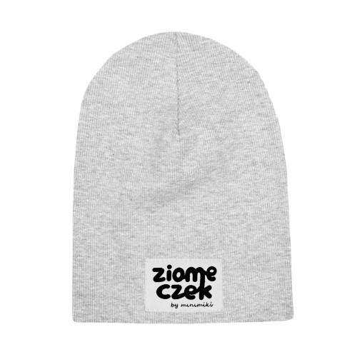 Cienka czapka dziecięca Minimiki prążek szary melanż Ziomeczek