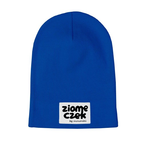 Cienka czapka dziecięca prążek Minimiki chabrowa