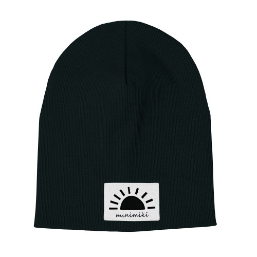 Czapka dziecięca prążek podwójna Minimiki czarnazachód słonca