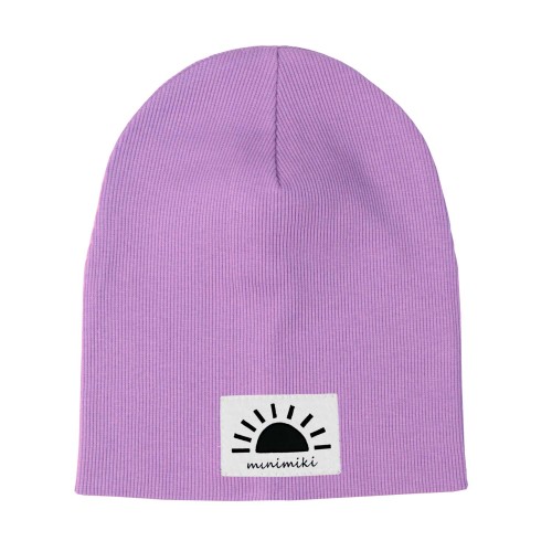 Dziecięca czapka prążkowana podwójna Minimiki krokus Zachód słońca