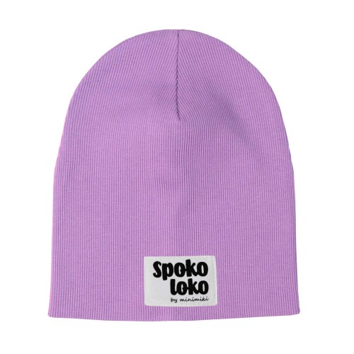 Dziecięca czapka prążkowana podwójna Minimiki krokus Spoko Loko